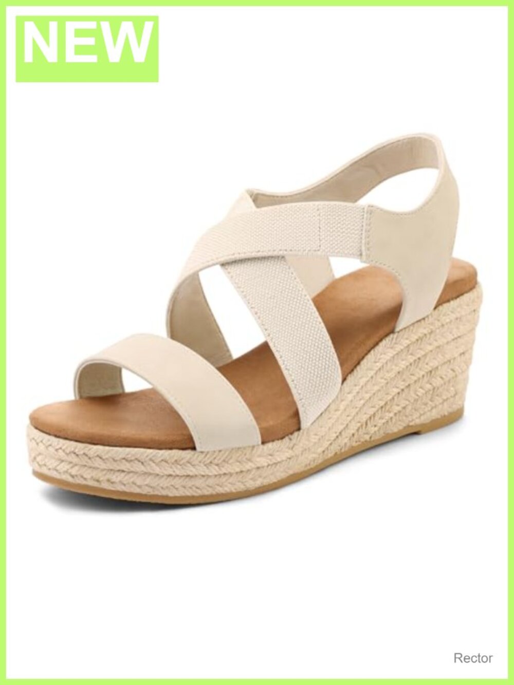 Women's Espadrille Platform Wedge Sandals Slip On Open Toe Elastic Ankle Strap